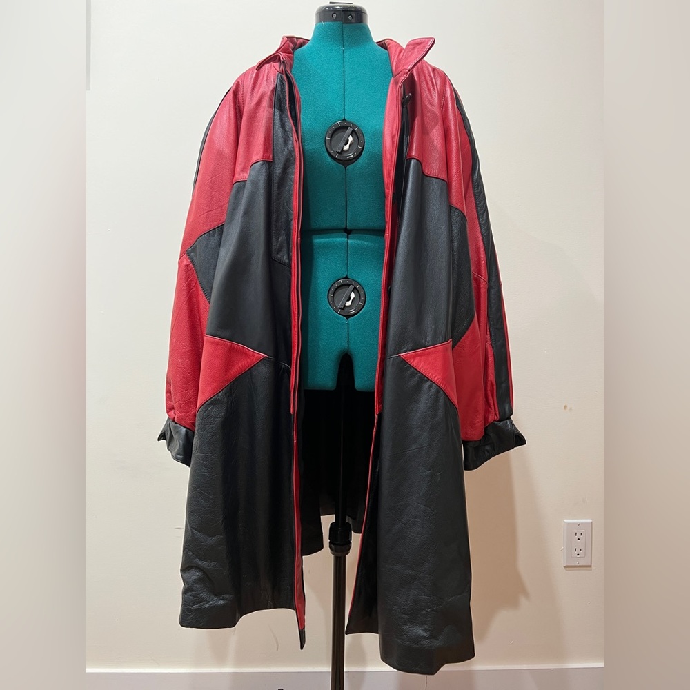 Red and Black Leather Jacket